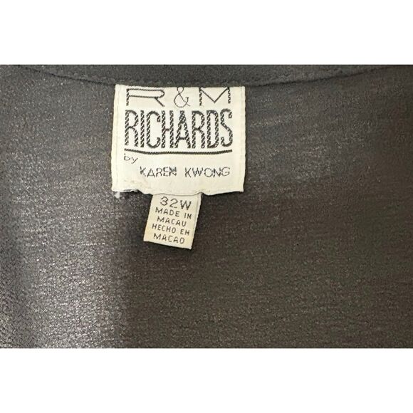 R&M Richards Jacket Tank Set 32W Black Sequins Trim Sheer Sleeves Holiday Party - Picture 2 of 13